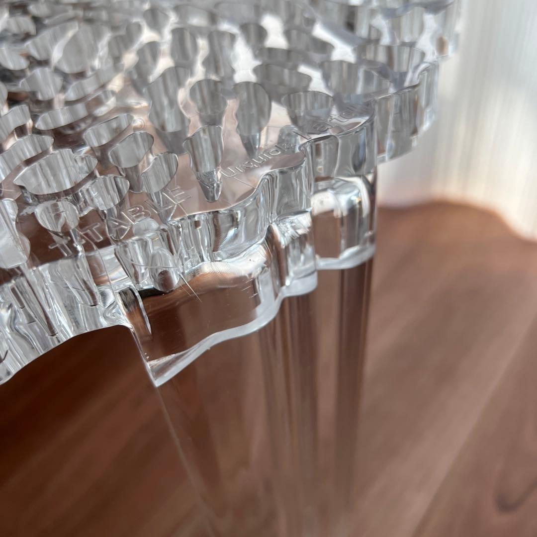 カルテルクリアブラウンアクリルテーブルティーテーブル