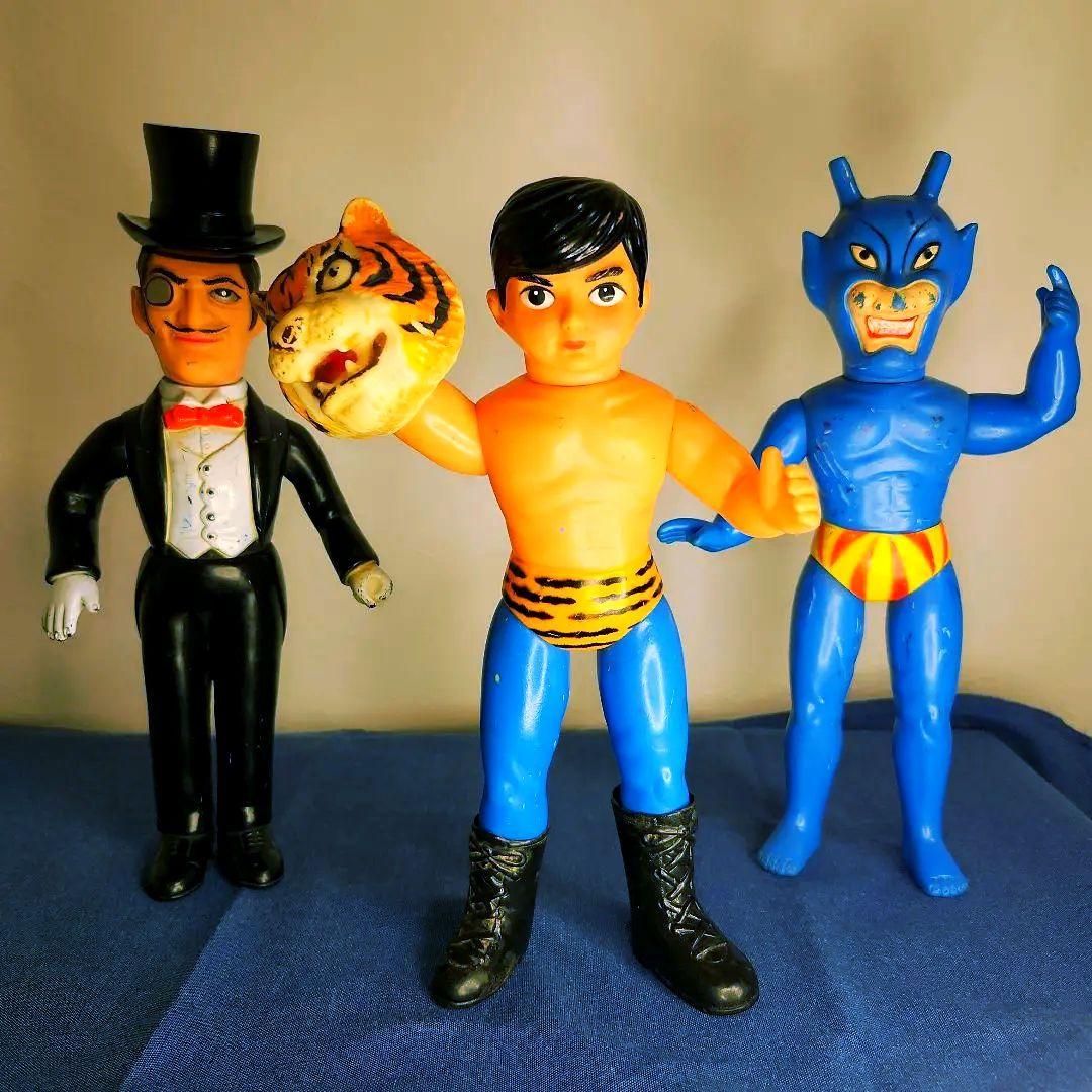 タイガーマスク　面とれ　当時物　ソフビ　３体　セット　早い者勝ち　希少 タイガーマスク 面とれ 当時物 ソフビ 3体 セット 早い者勝ち 希少