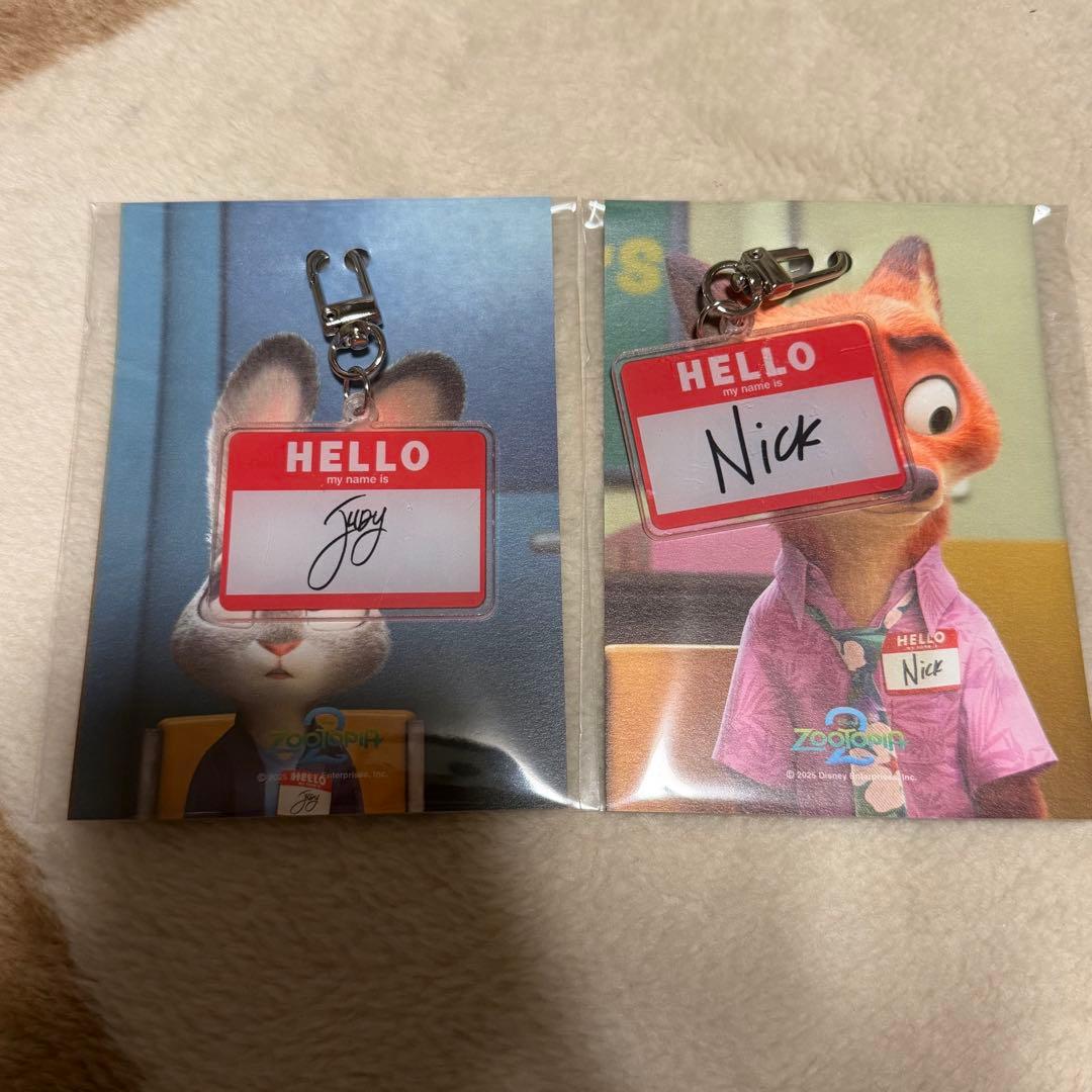 韓国 限定 ズートピア2 ニック ジュディ 特典 ネームプレート