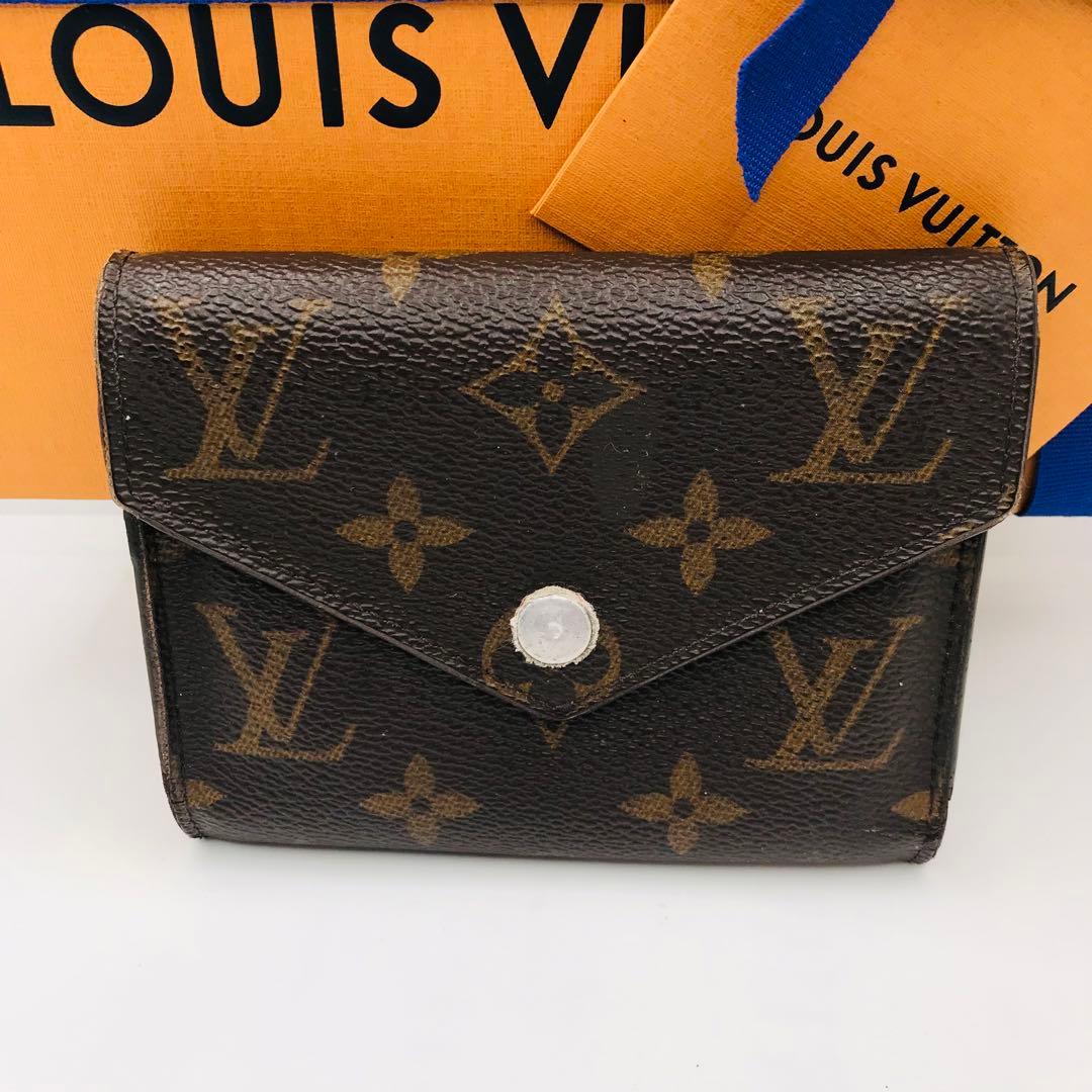 ルイヴィトン✨ポルトフォイユ ヴィクトリーヌ ローズバレリーヌ 三つ折り財布 茶