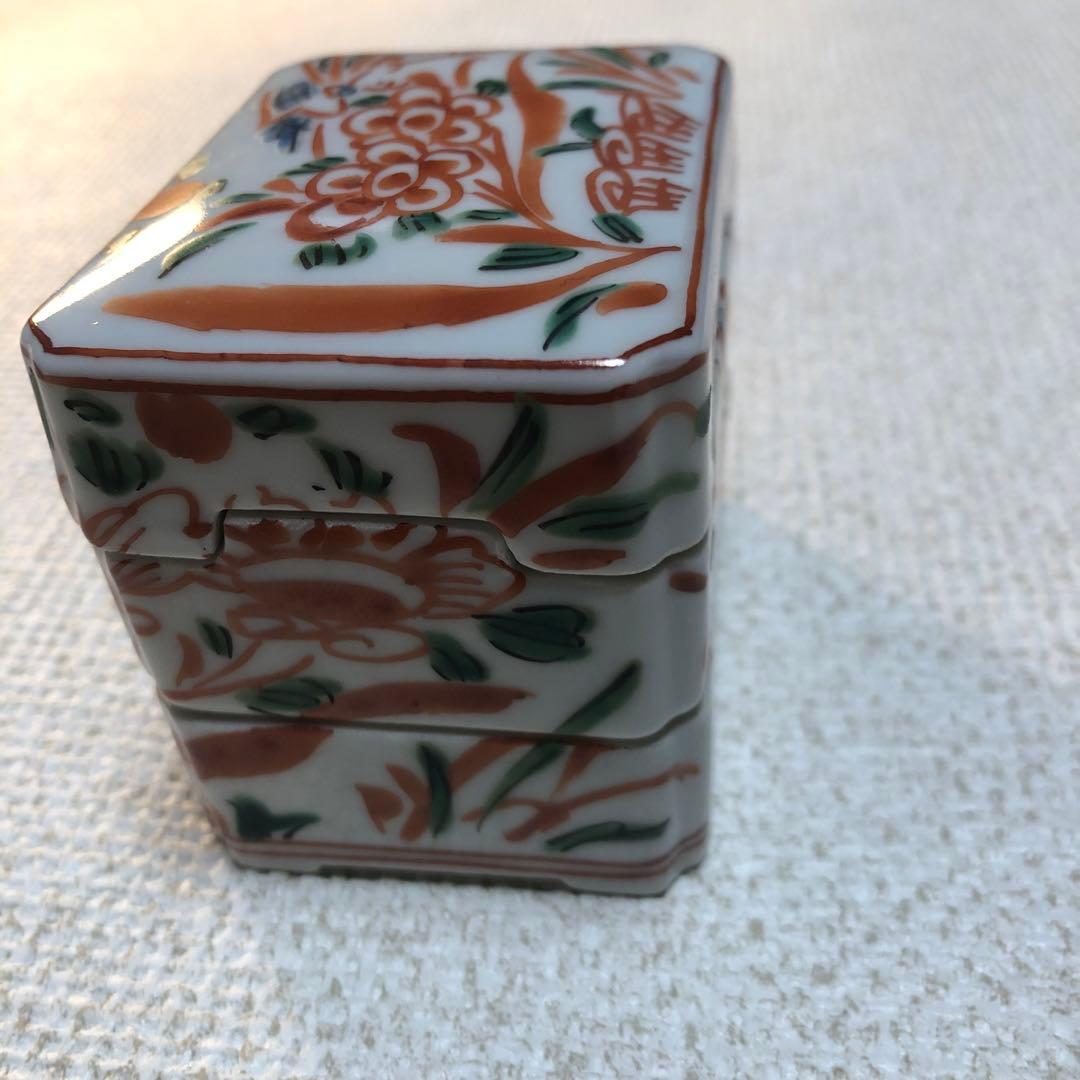 赤絵巾合　龍岳造　茶巾入れ　煎茶　茶道具