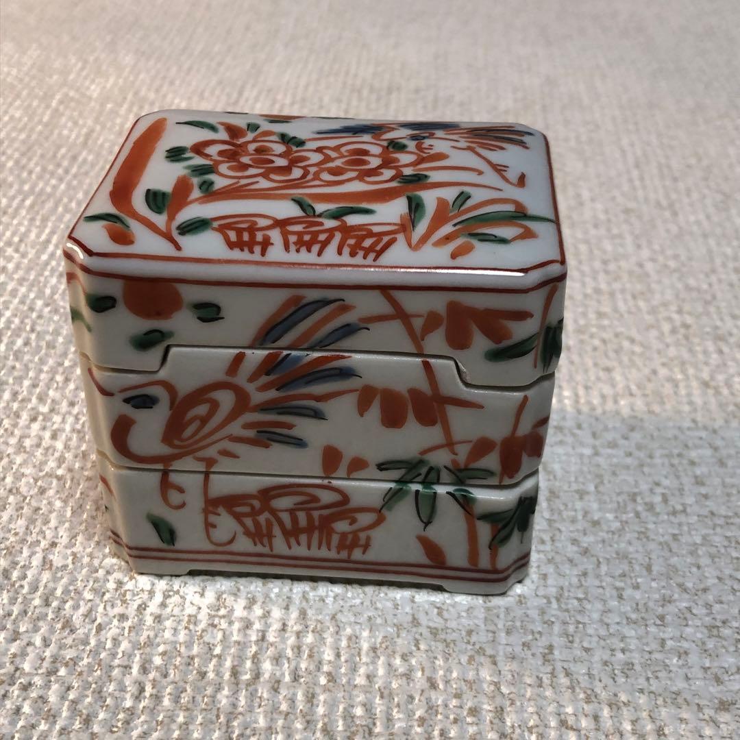 赤絵巾合　龍岳造　茶巾入れ　煎茶　茶道具