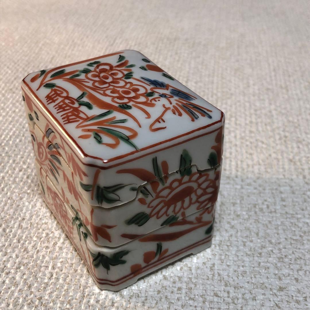 赤絵巾合　龍岳造　茶巾入れ　煎茶　茶道具