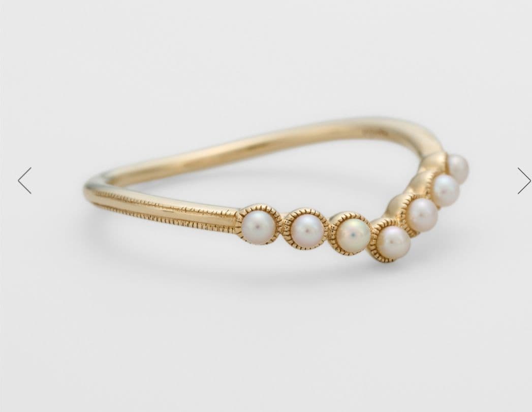 agete/アガット K10ゴールド パールリング 15号→17号へサイズ直し品