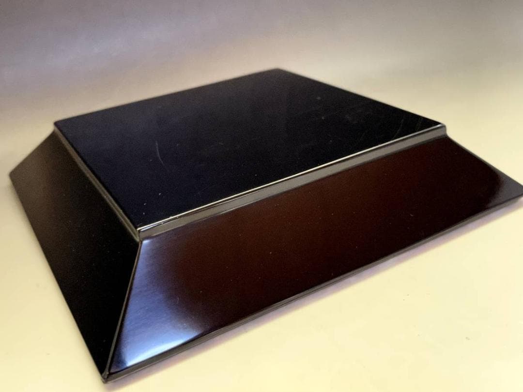 盆□黒塗螺鈿 青貝 四方盆 干菓子器 漆工芸 本漆 漆器 共