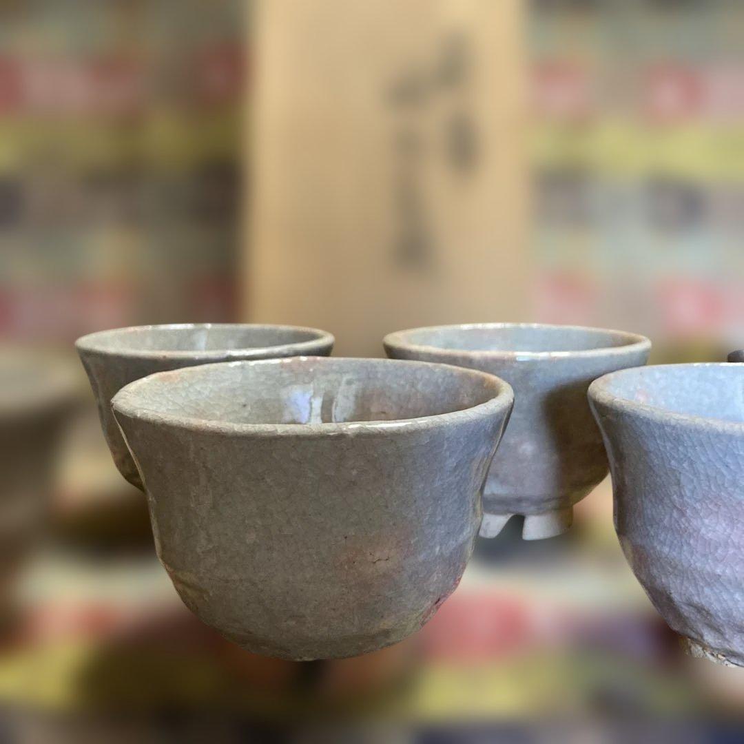 萩焼十一世 坂高麗左衛門 韓峯 湯呑6客 共箱栞