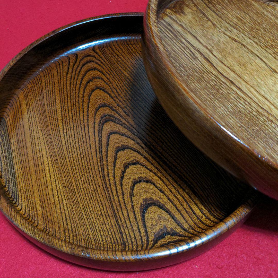 欅　くり抜き　丸盆　２個セット