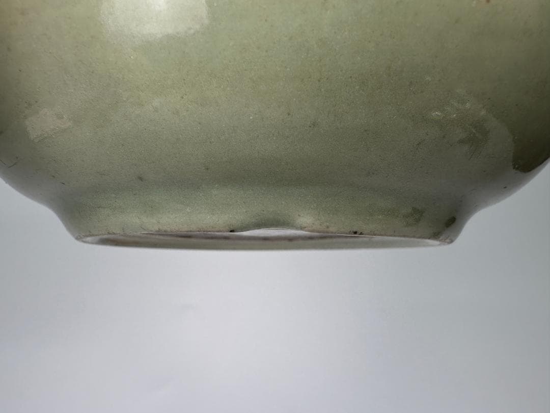 中国美術 元〜明時代 龍泉窯 青磁花卉文鉢 碗 古物保証 唐