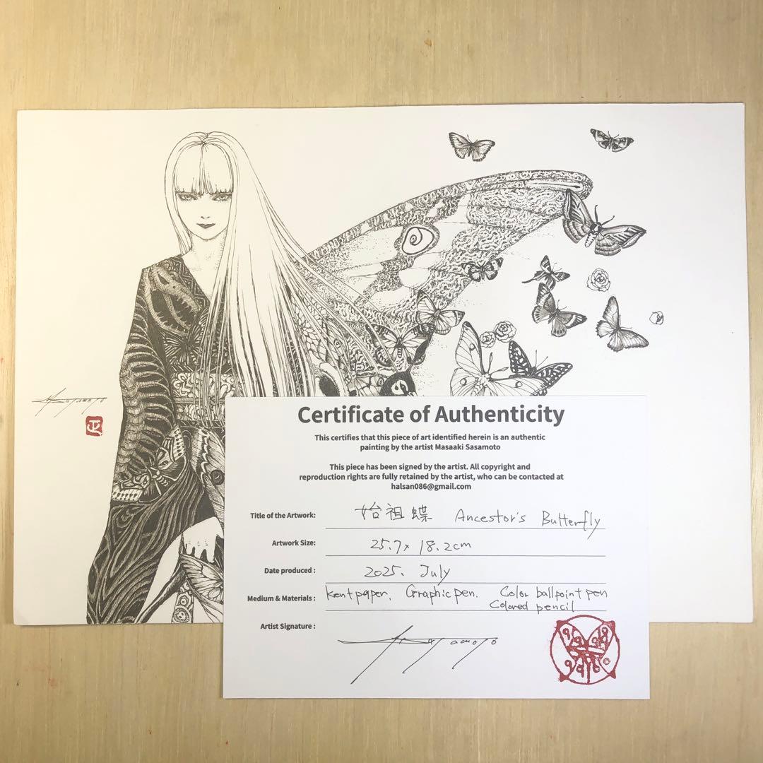 始祖蝶 Ancester's Butterfly 【肉筆絵画】