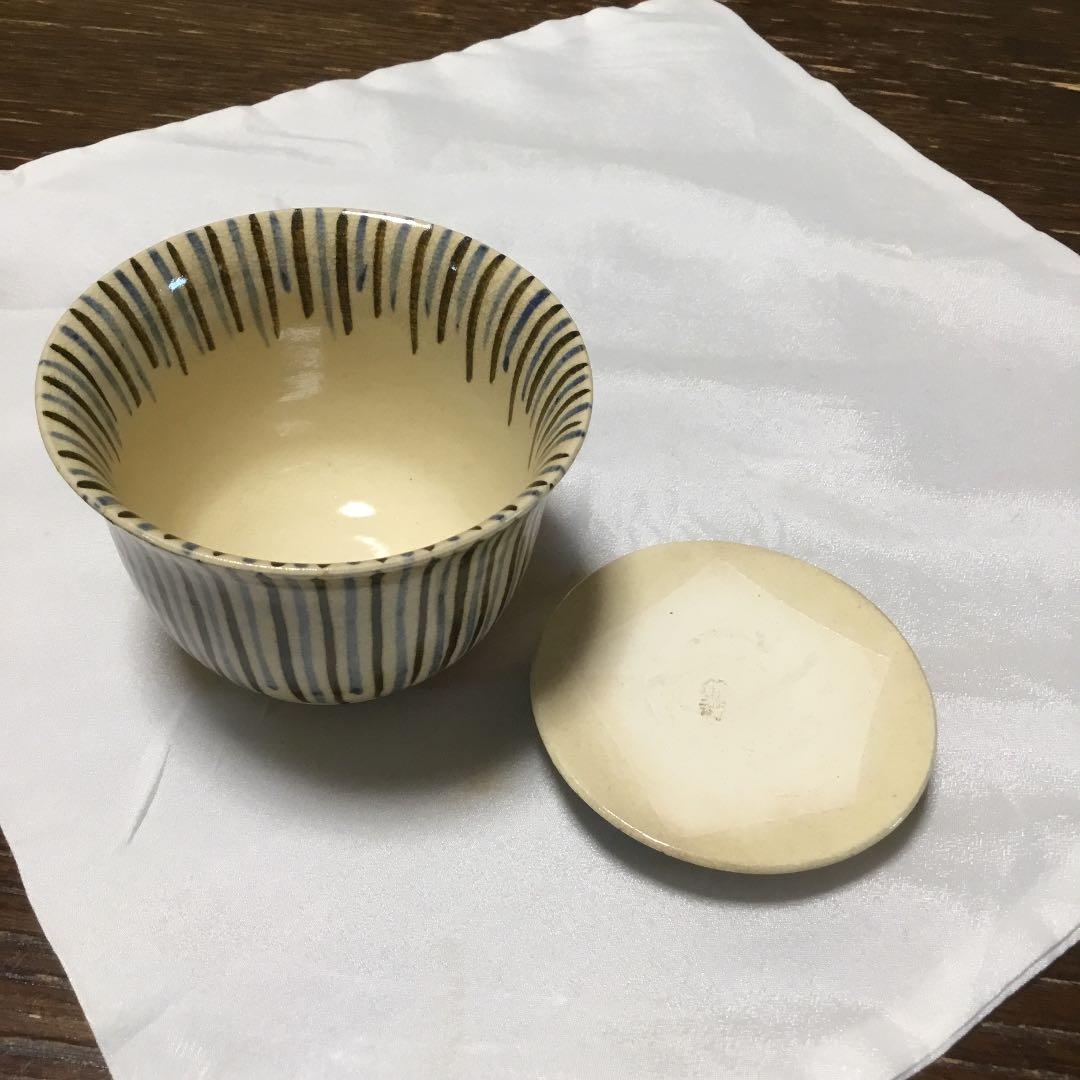 京薩摩　麦藁手盃　蓋付 錦光山　筒向