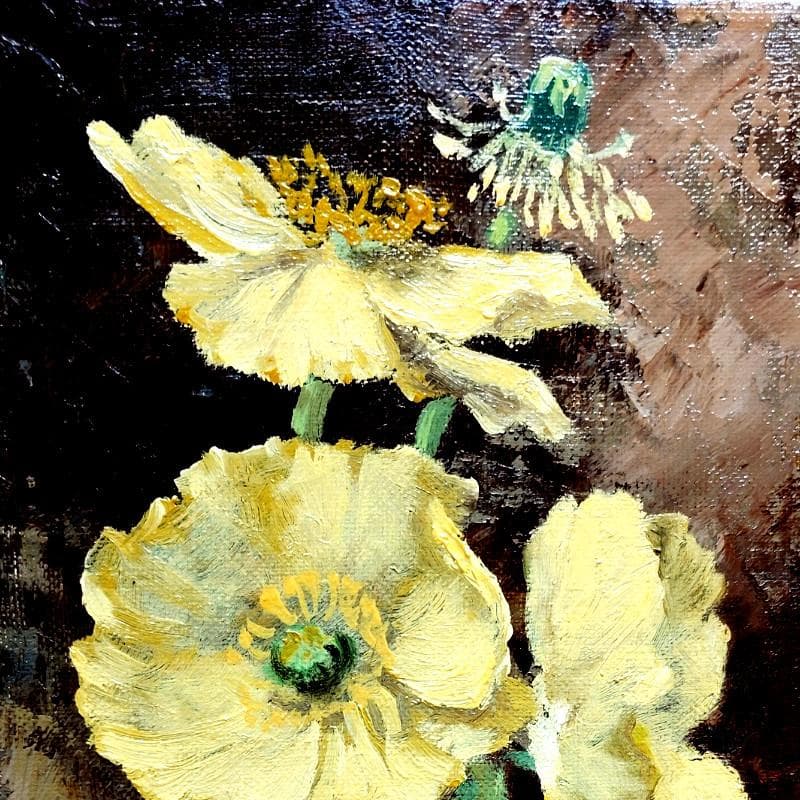 ☆ 内田 晃 ☆「黄色いポピー」油絵　SM　未使用額！