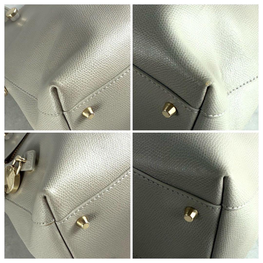 美品✨フルラ パイパー M ドーム 2way ハンド ショルダーバッグ レザー