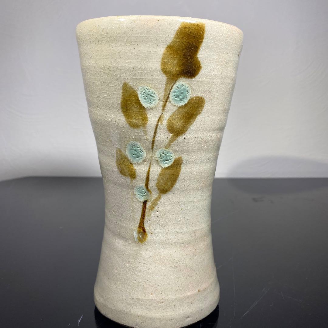 真作 人間国宝 浜田庄司(濱田庄司) 鉄絵花瓶 共箱