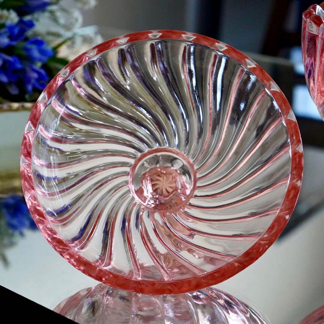 美品 オールドバカラ バンブーローズ 小型 クリスタルガラスのリング