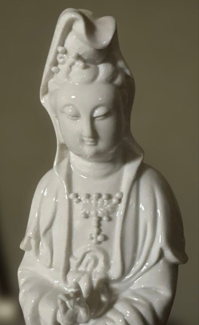 ★ヴィンテージ 徳化窯 白磁観音菩薩像【＊】
