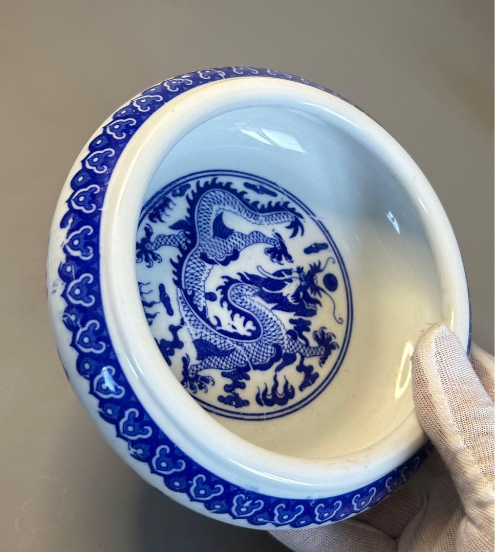 大清乾隆青花龍紋皿　筆洗書道旧家蔵出し、骨董品、縁起物、お守り、古美術 大清乾隆青花龍紋皿 筆洗書道旧家蔵出し、骨董品、縁起物、お守り、古