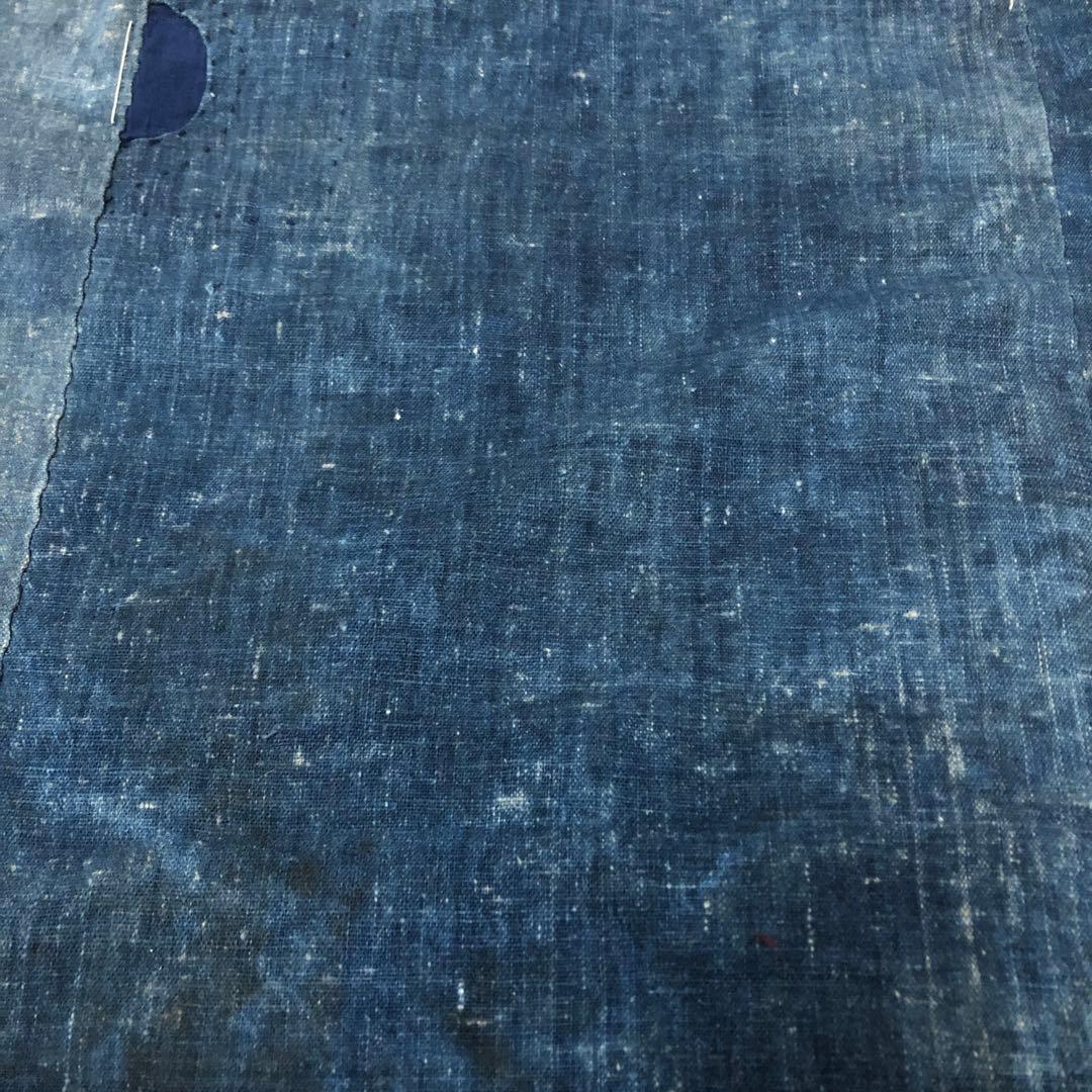 古布藍染木綿　襤褸　布団側
