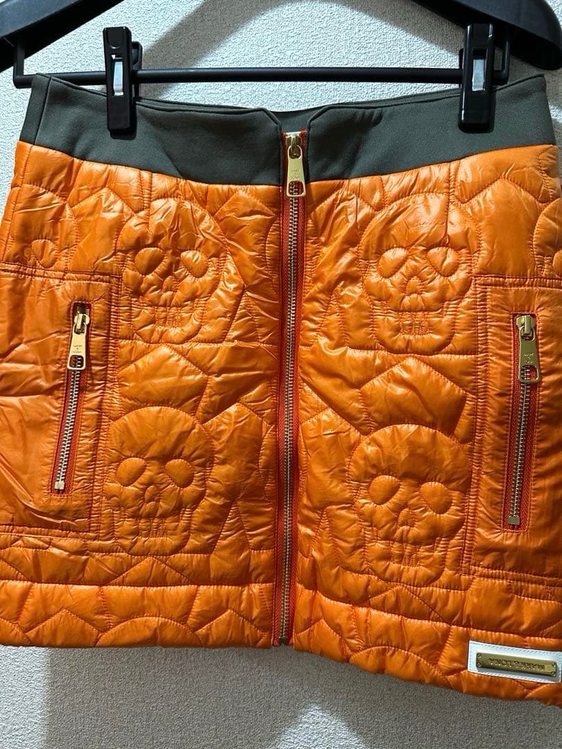 【MARK＆LONA】スカル模様キルティングスカート　S ゴルフウェア　美品