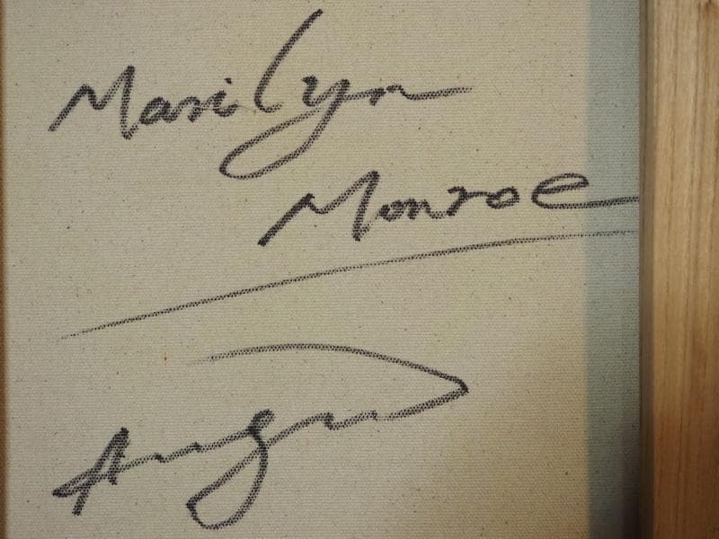 油絵　アンディ・ウォーホル　モンロー　人物画　F6　額付き　手描き　肉筆