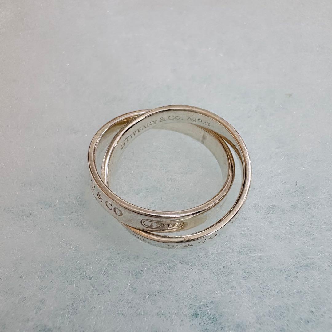 ティファニー 9号 インターロッキング リング ダブル 1837 2連 箱付き