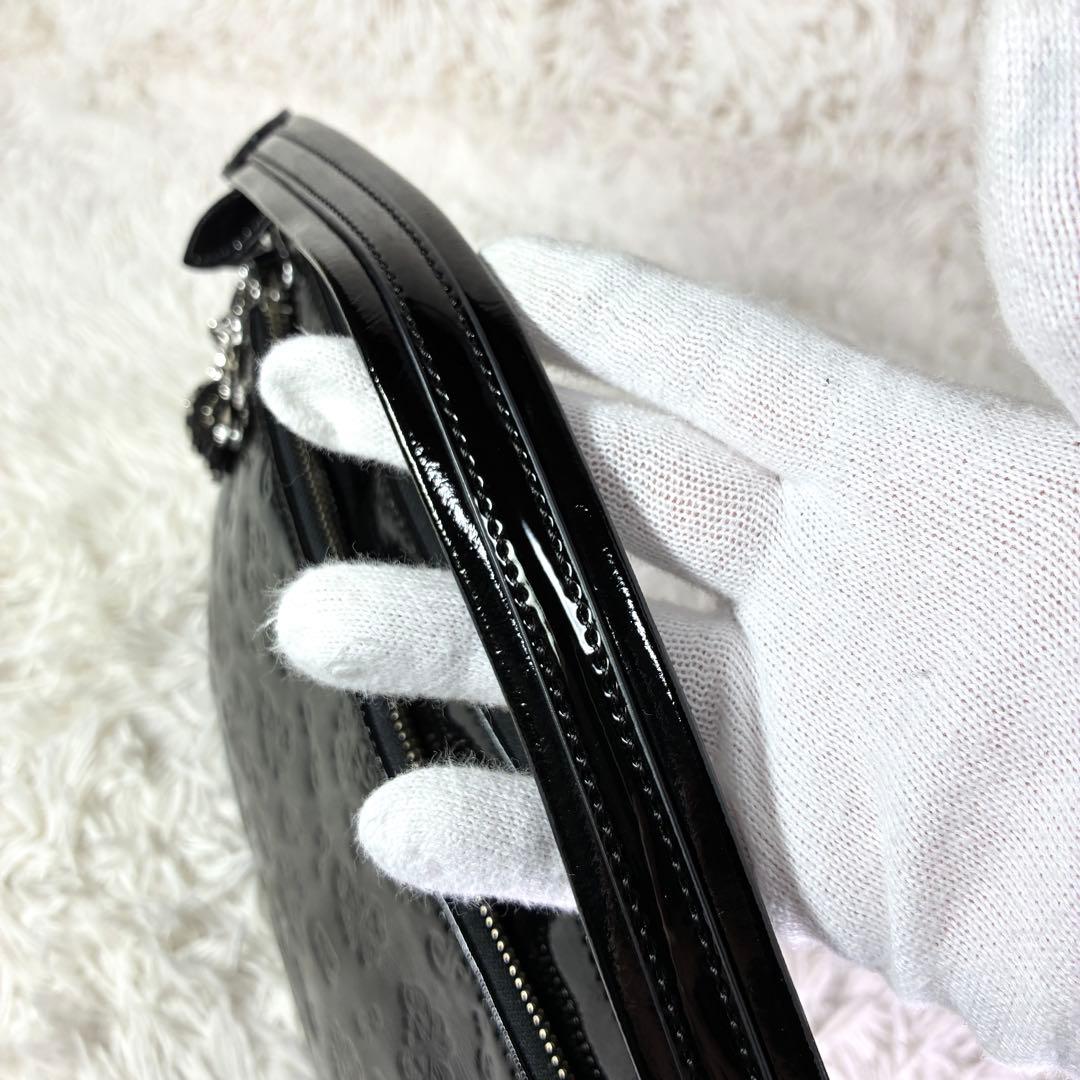 【極美品】アナスイ エリス 型押し エナメルレザー ショルダーバッグ 2way