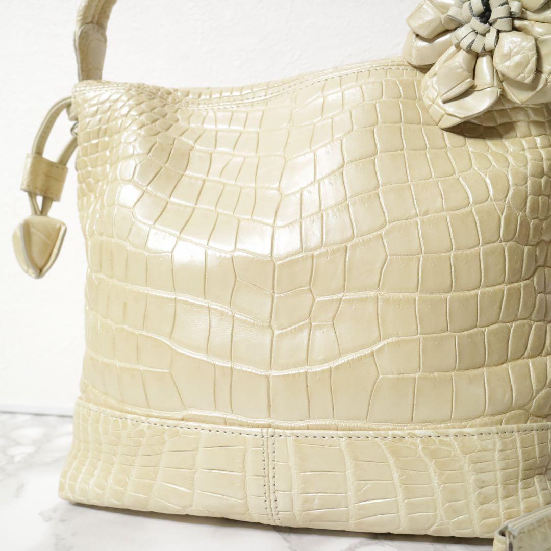 〈極美品〉Crystal Reptiles クロコダイル ショルダー JRA