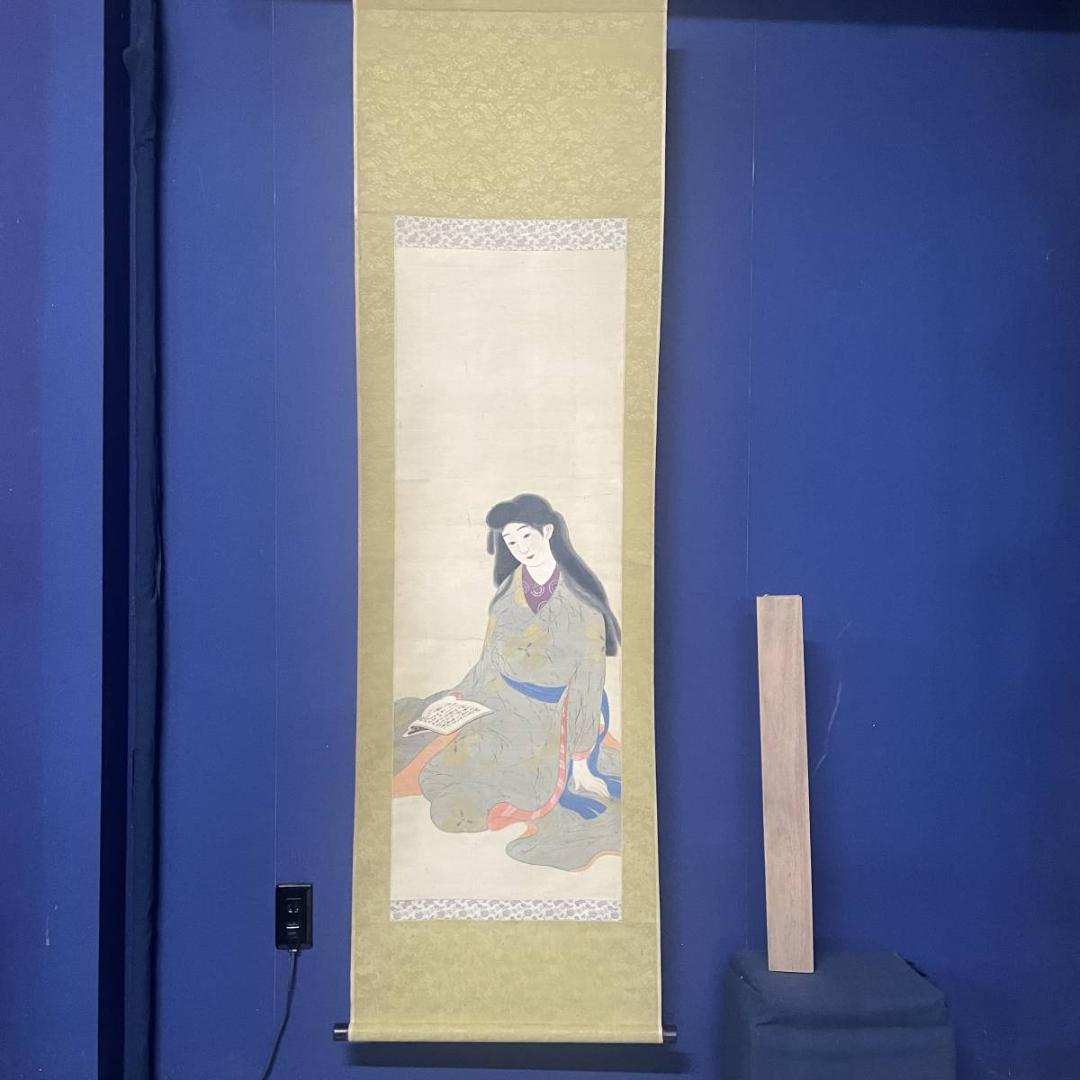 不詳/作者不詳/美人画/人物/布袋屋掛軸A-289