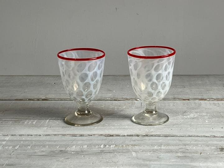 明治 大正 ビンテージ グラス 硝子 2個セット ウラングラス2個セット 明治 大正期 | 古物屋次元 オンラインショップ