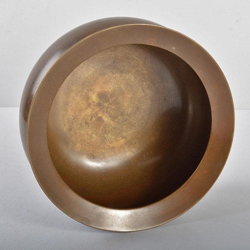 茶道具　釜師　高木治良兵衛造　唐銅　袋形建水　共箱　V R4510