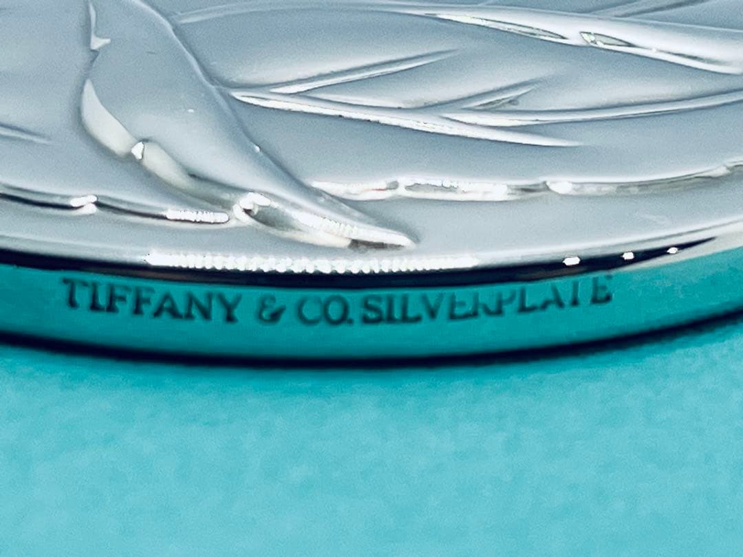 h884 希少　ティファニー　オリーブ　リーフ　コンパクトミラー 手鏡　携帯