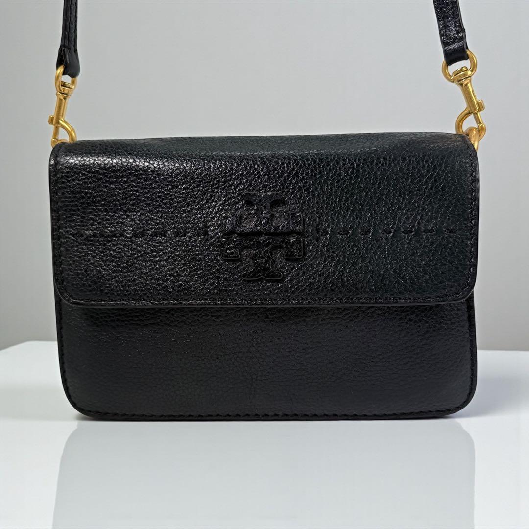 《美品》トリーバーチ ショルダーバック アクセサリーポーチ レザー ゴールド金具