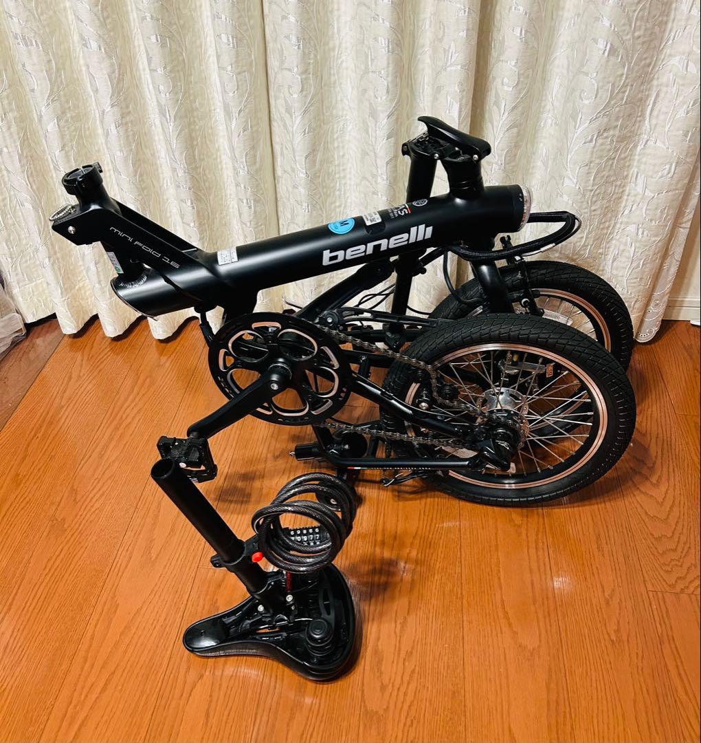 BENELLI mini Fold 16電動アシスト自転車 スタンド　カゴ付き