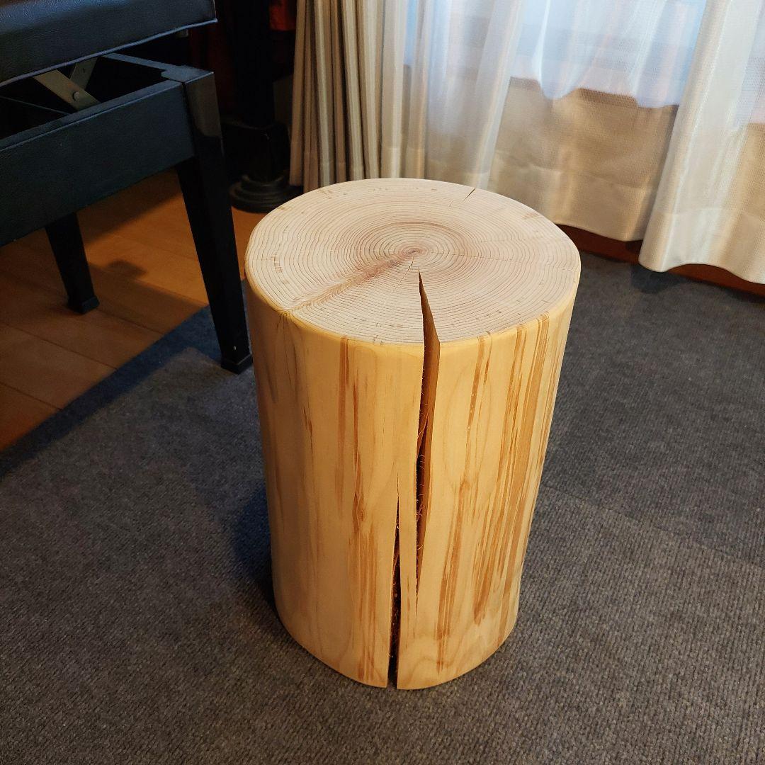 リ　檜 切り株 丸太 椅子 スツール 高さ約39㎝