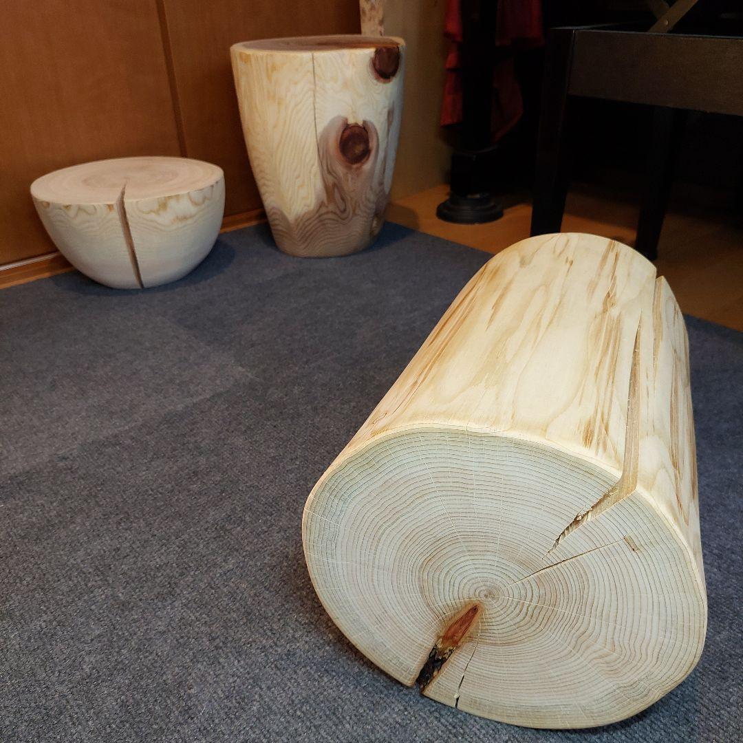 リ　檜 切り株 丸太 椅子 スツール 高さ約39㎝
