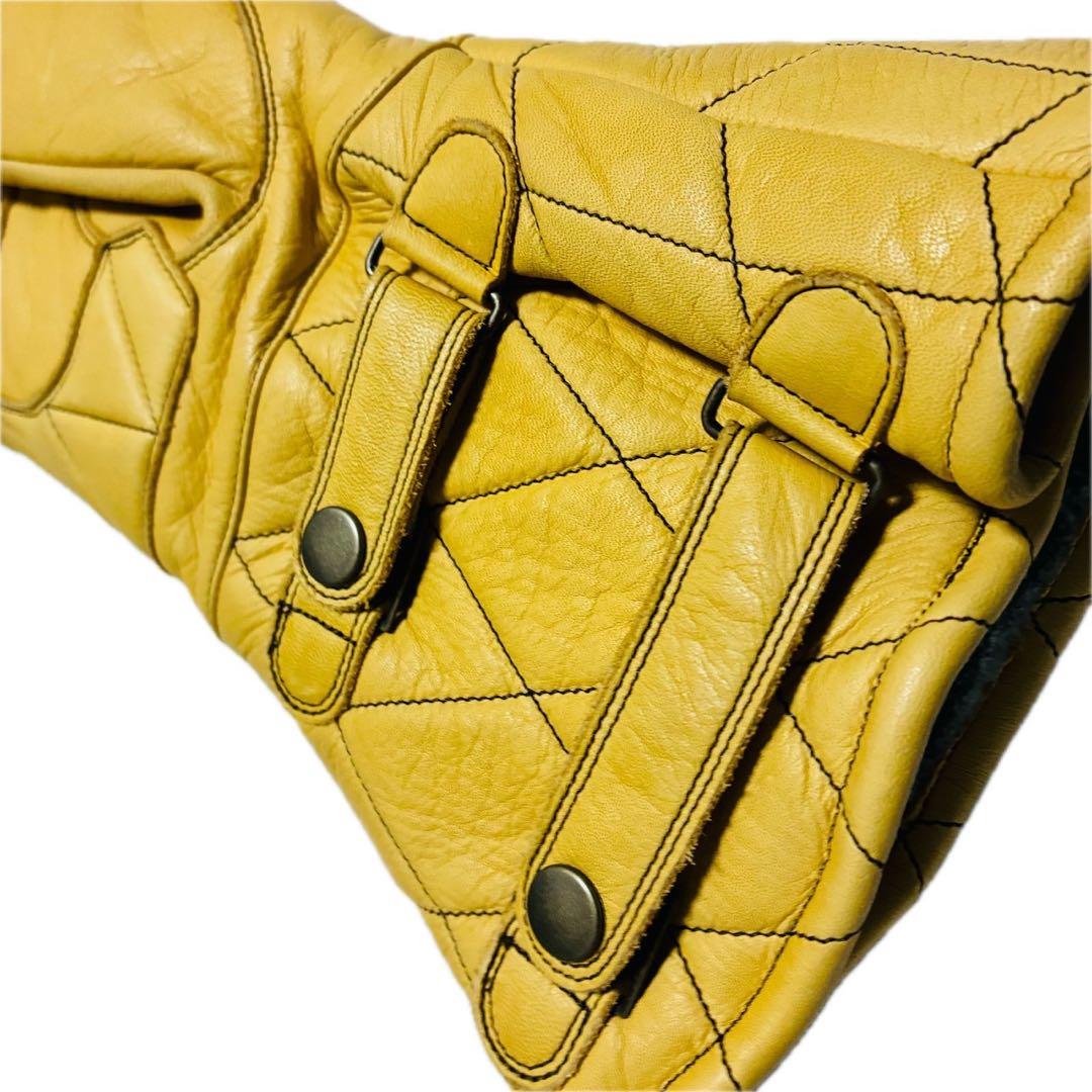 未使用】POWWOW パウワウ ロンググローブ イエロー TYPE02 LL