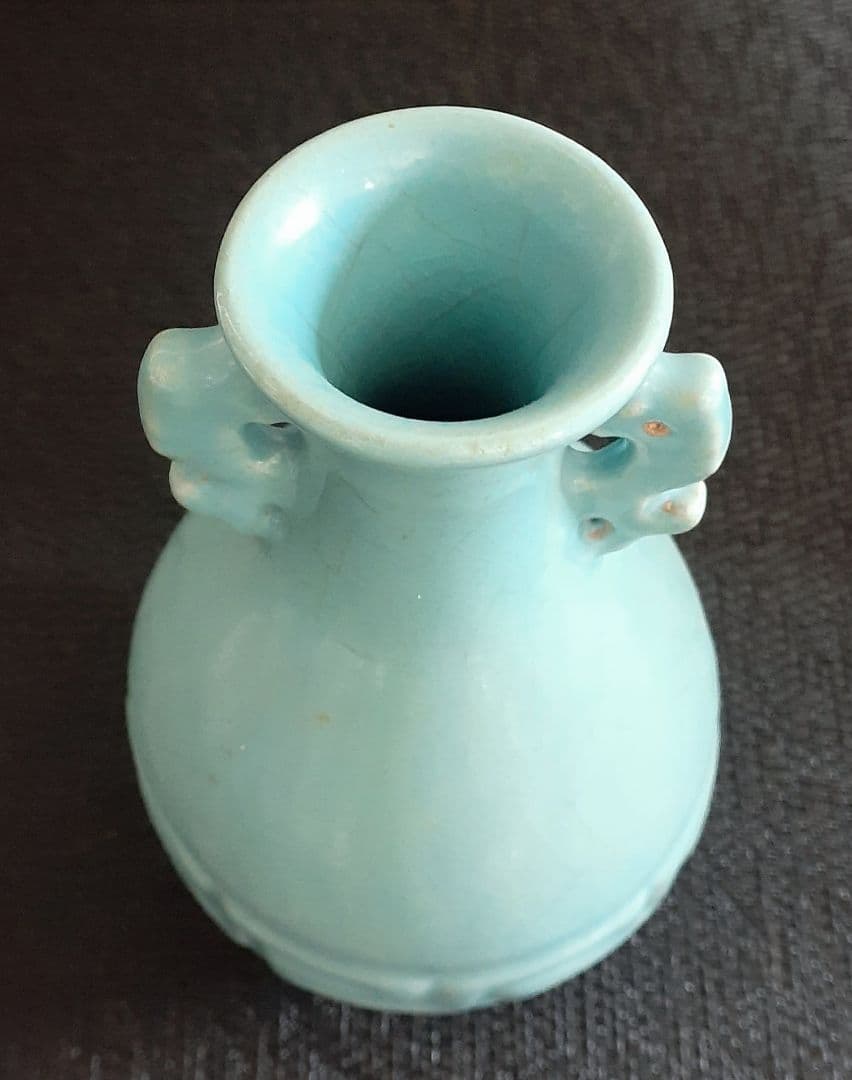 中国古美術 中国古陶磁器 古玩 民国期 倣】宋時代 汝窯 双耳