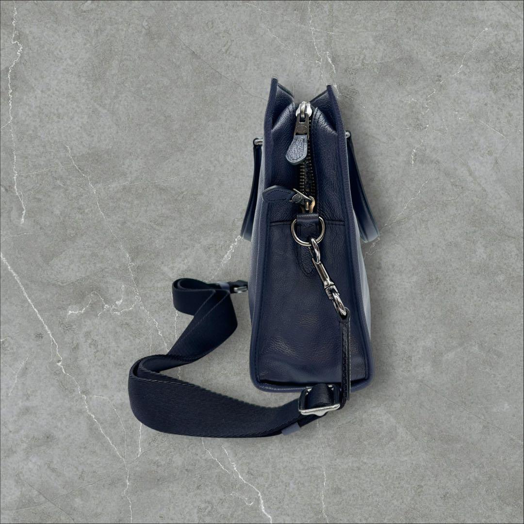 COACH ブリーフケース 2way レザー ネイビー系 71614