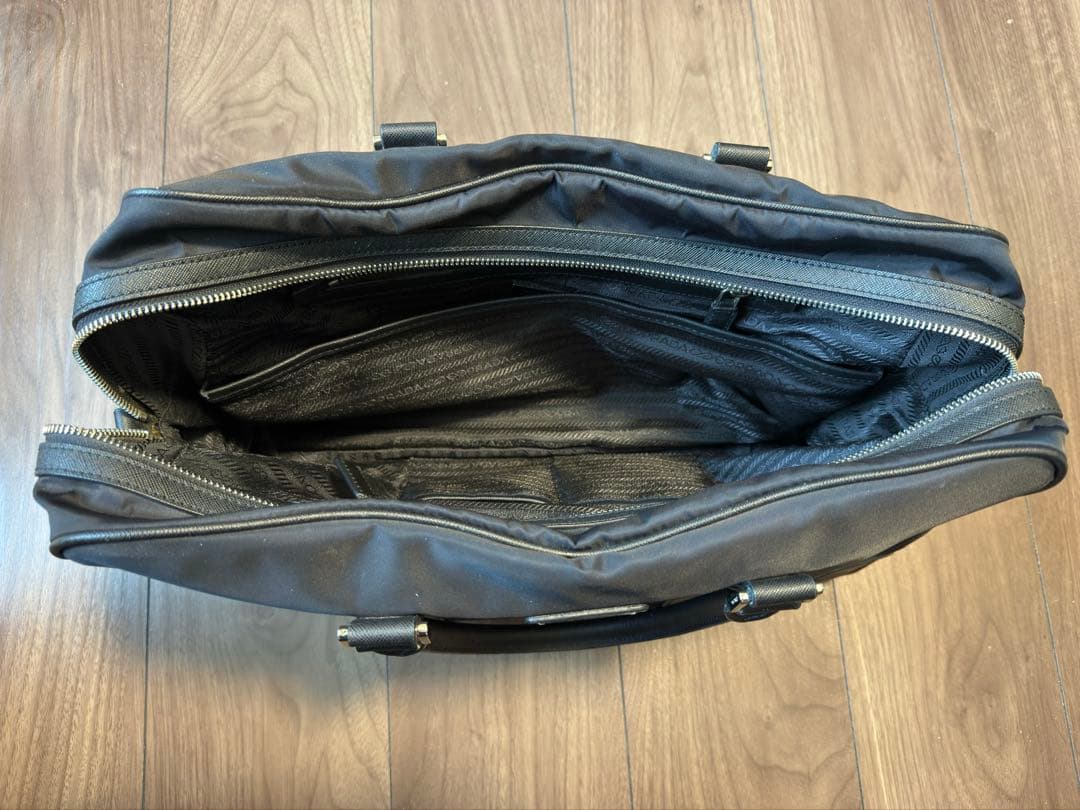 あ*ん様 PRADA プラダ ビジネスバッグ ナイロン レザー 黒