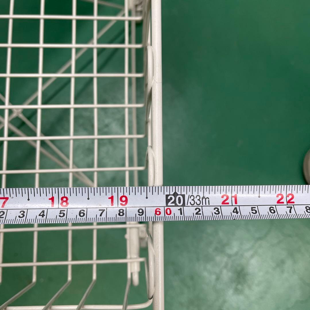 超美品！ バスケットワゴン ホワイト 60cm 店舗用 4台セット