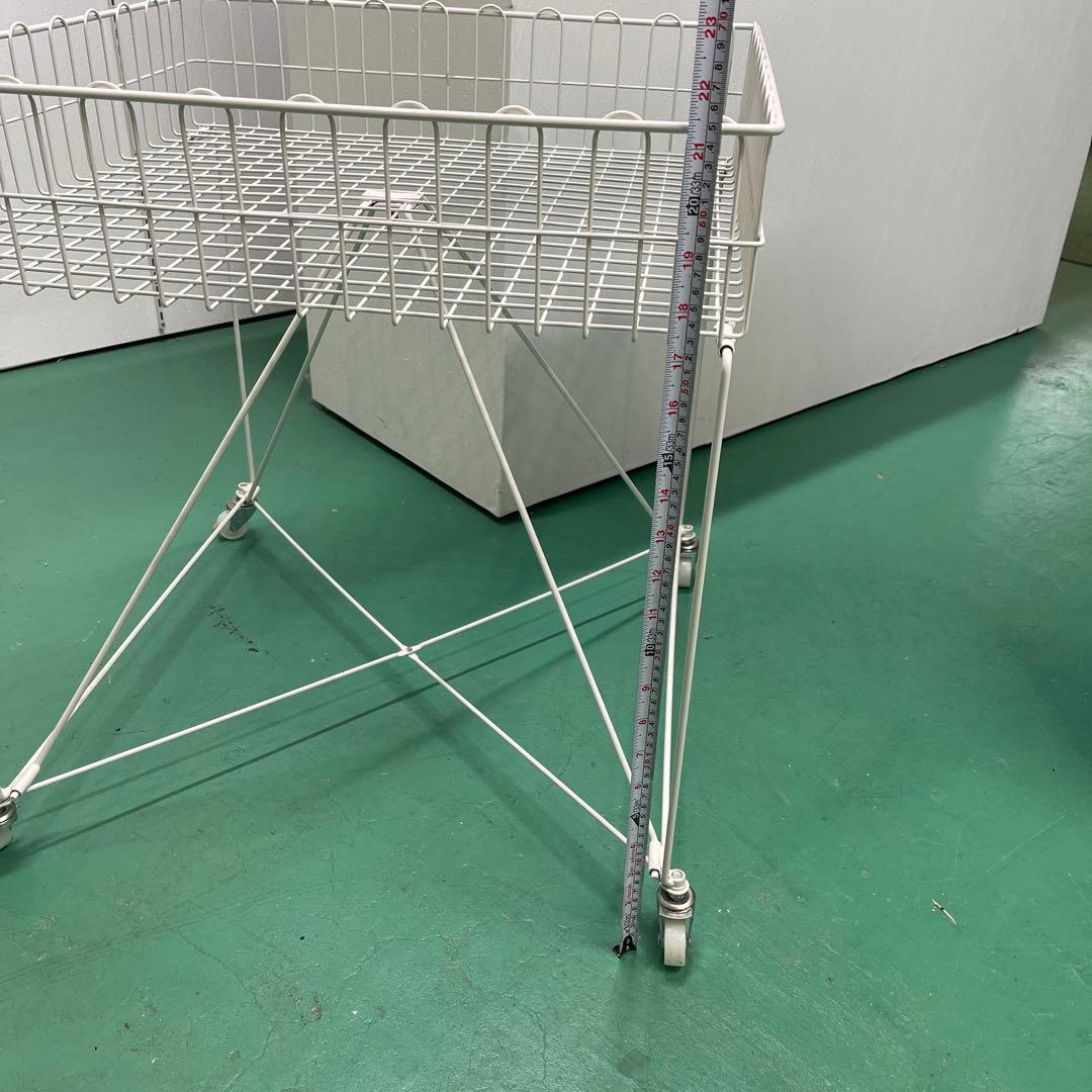 超美品！ バスケットワゴン ホワイト 60cm 店舗用 4台セット