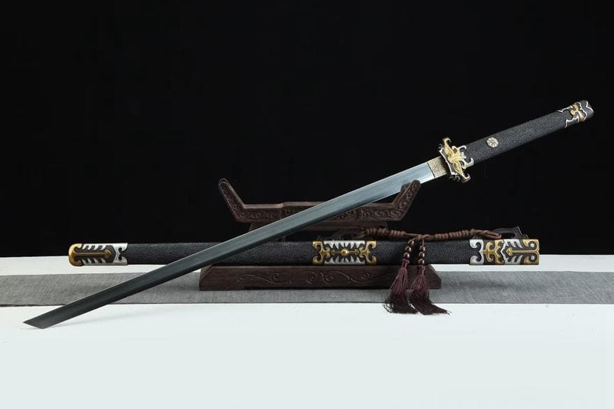 鎏金銀 中華唐刀 模造刀 居合刀 武士道 武具 漢剣 唐刀 龍泉剣 手鍛造打