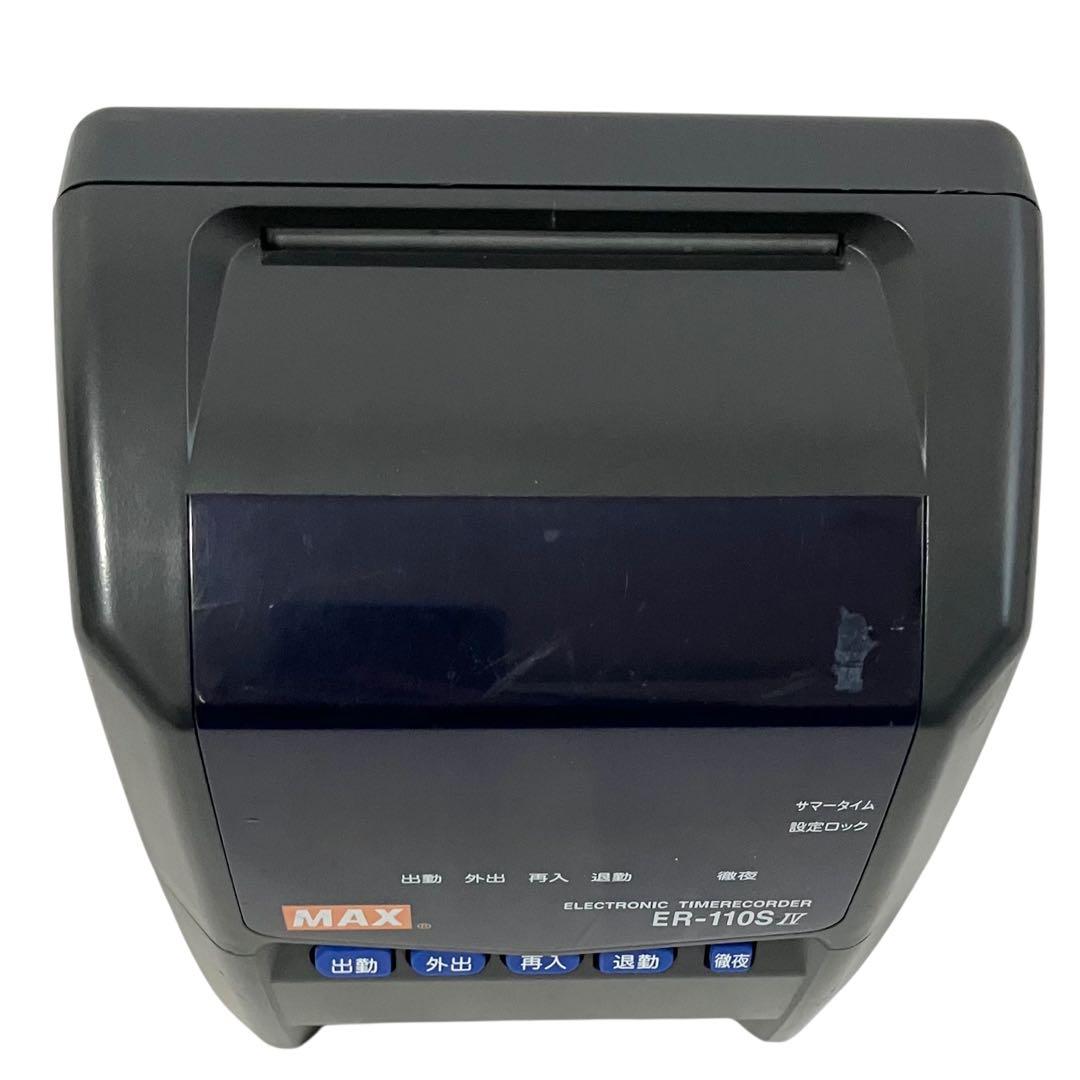 【美品】マックス タイムレコーダ ER-110SIV ブラック ER90183