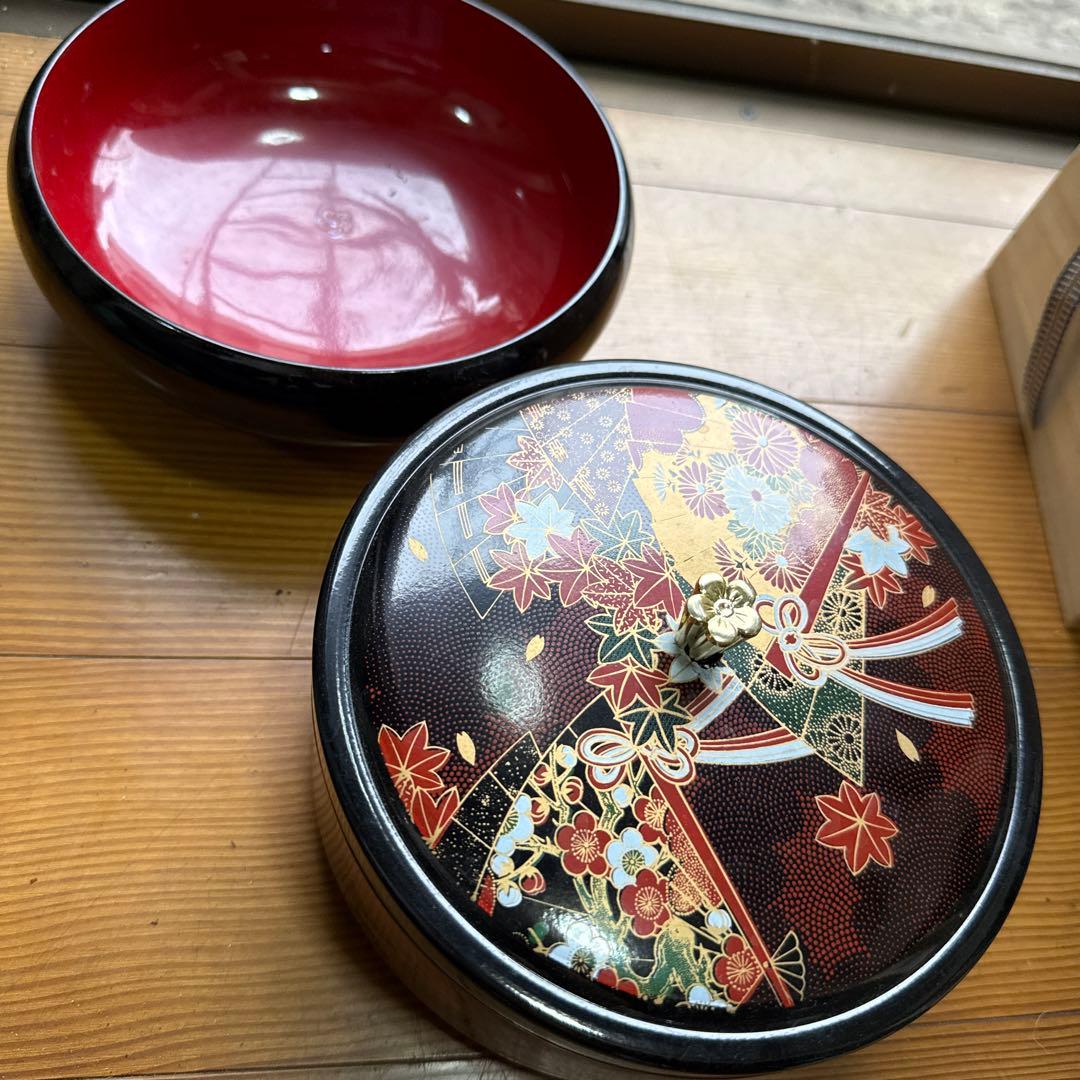 漆器 菓子器 和風花柄 直径約20cm 漆器 菓子器 和風花柄 直径約20cm 漆器 菓子器 和風花柄 直径