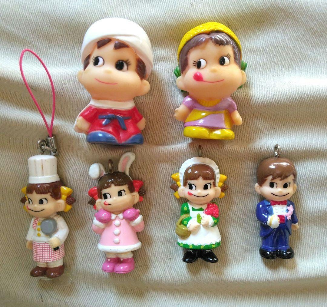 レトロ◇不二家ペコちゃん ポコちゃんキーホルダー＆ ソフビ 人形