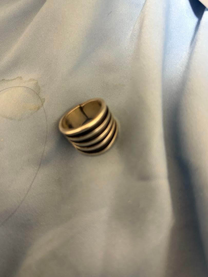 最終値下げTOM HAWK 4ラインシルバーリング　NAVAJOナバホ族　14号