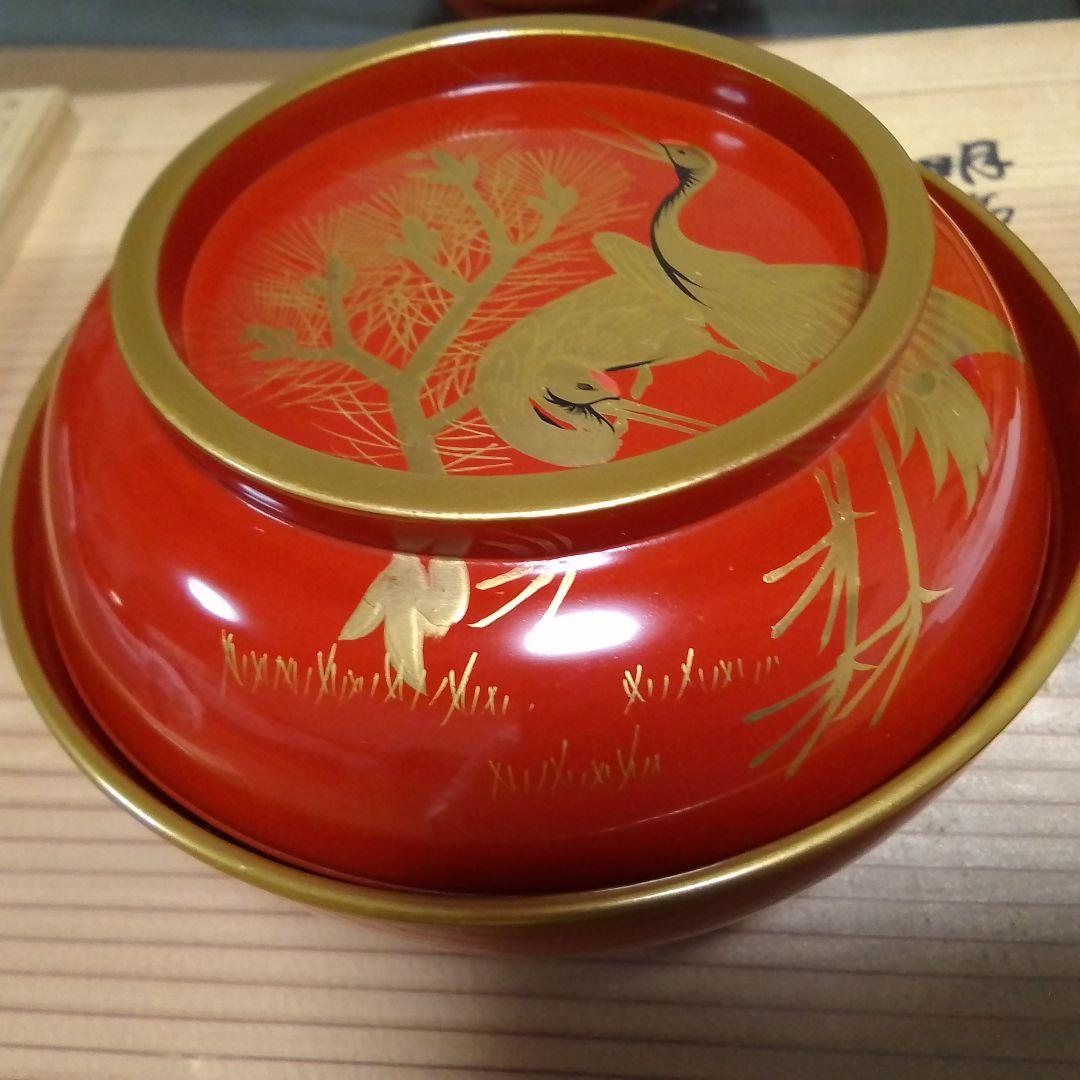 明治時代漆器 　蓑亀蒔絵　金蒔絵　菓子椀2客　アンティーク　骨董