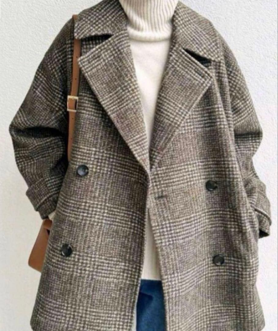 Spick & Span Wスライバーチェックハーフコート 36 - メルカリ