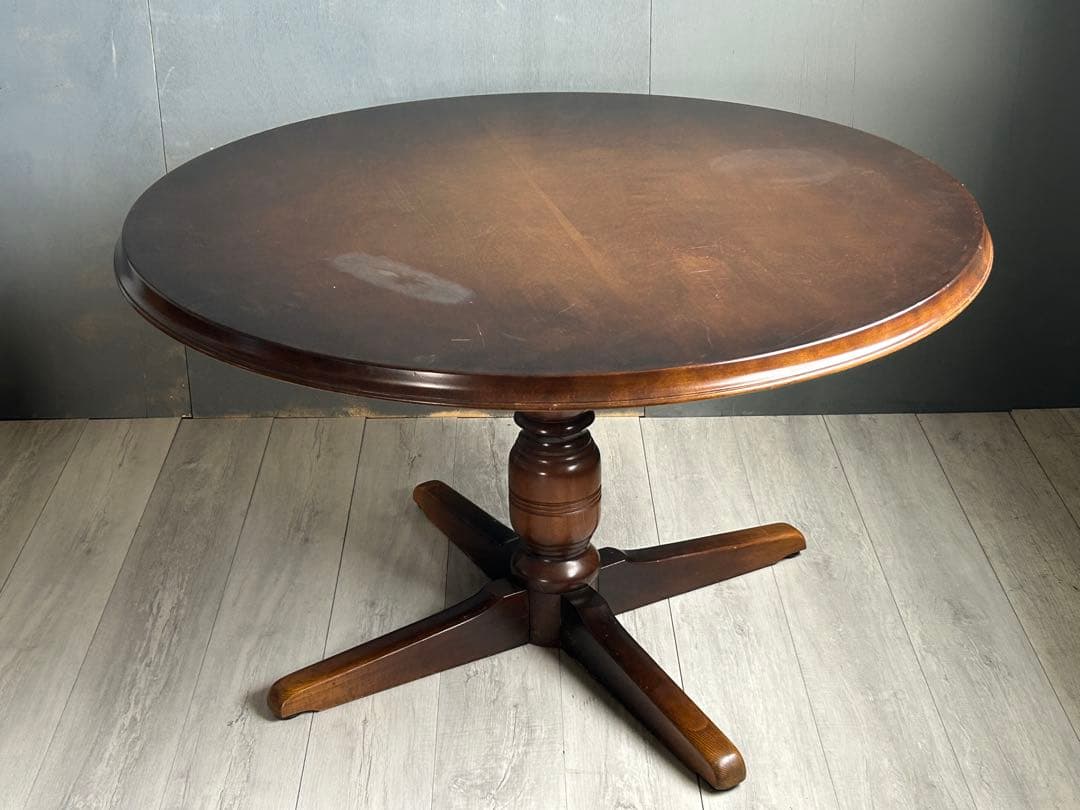 アンティーク　ヴィンテージ　ラウンドテーブル　キツツキマーク　飛騨産業　NZ