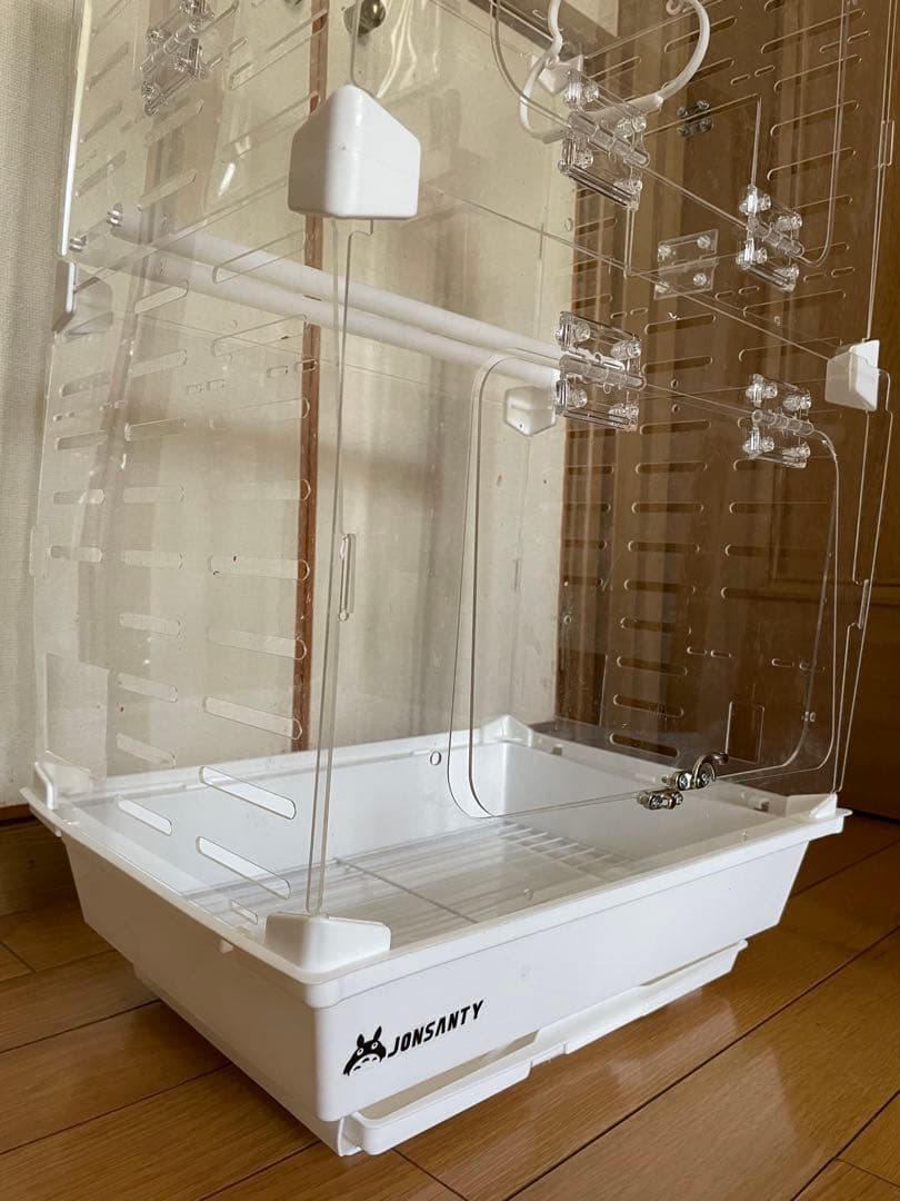 ら*い様 ケージ アクリル ケース モモンガ 鳥 小動物 クリア 透明 餌皿 止