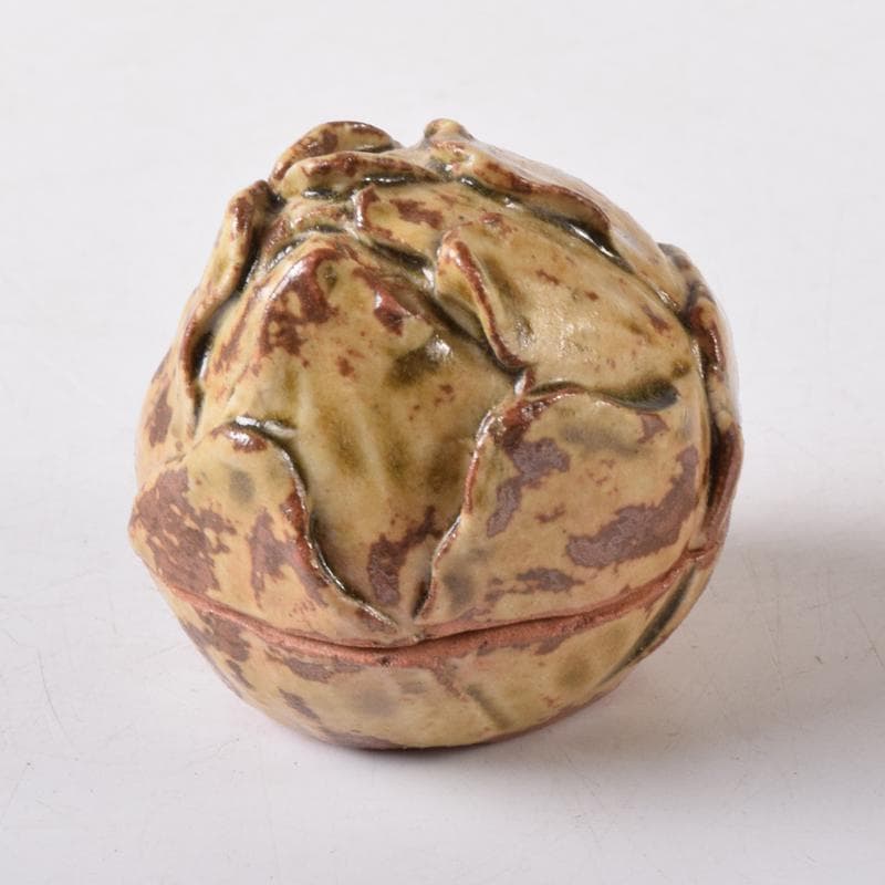 茶道具　松古窯　佐久間芳山作　蕾香合　共布共箱　7684